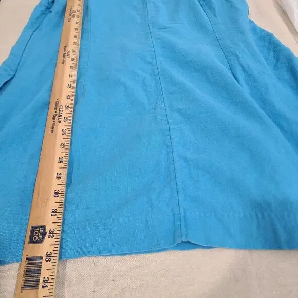 Abercrombie & Fitch Linen Blend Mini Square Neck Shift Dress Beach Coastal XL - Picture 11 of 11